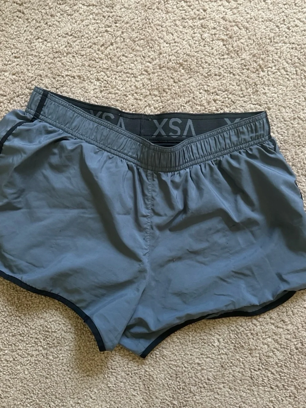 Victoria's Secret VSX Slate Blue Athletic Shorts with Black Trim